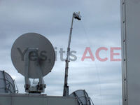 60 Metre Cherry Picker being used for beaming TV signals for the motorbike cameras.