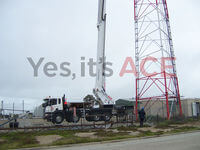 Our current tallest cherry picker was used to replace the skin on a Radome