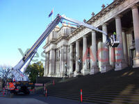 60 Metre Cherry Picker was hired to inspect the building of any risks or dangers.