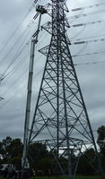 Maintance on SP Ausnet transmission Power Lines with the 70m travel tower.