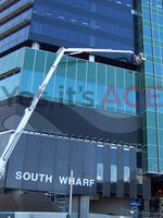 60 Metre Cherry Picker being used to install glass sheets